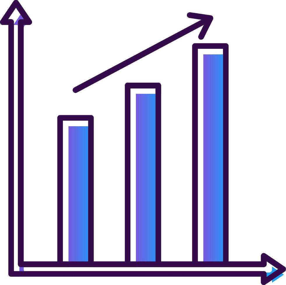 Bar Chart Gradient Filled Icon vector