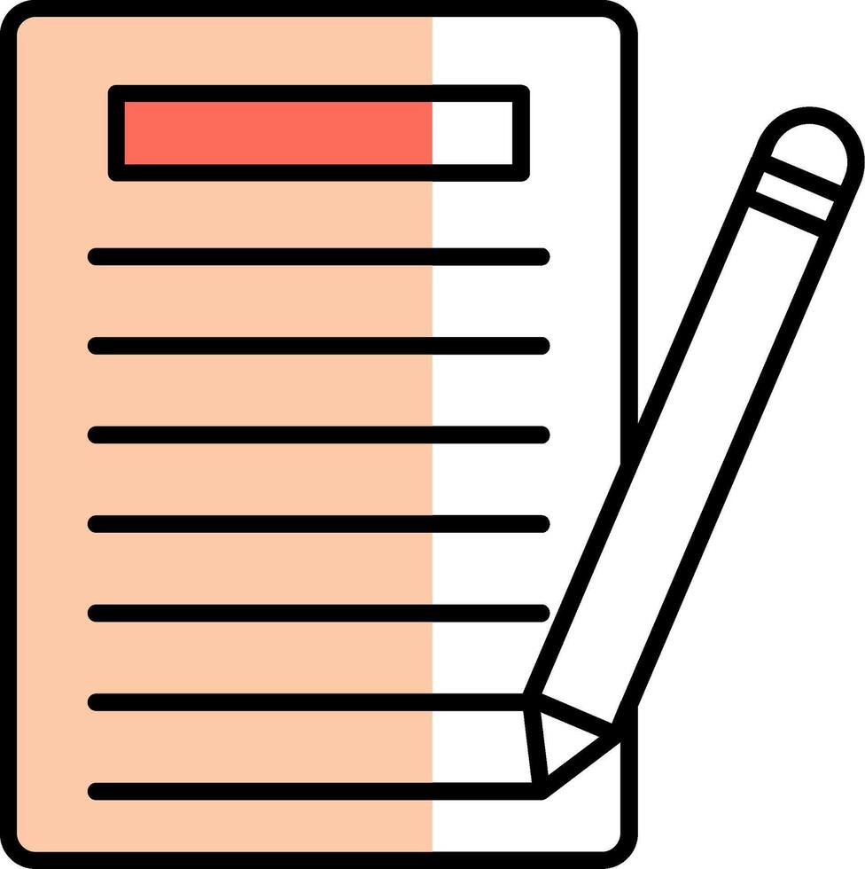 Writer Filled Half Cut Icon vector