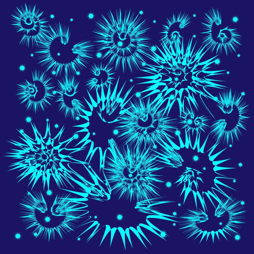 abstract illustration in the form of patterns on a blue background vector