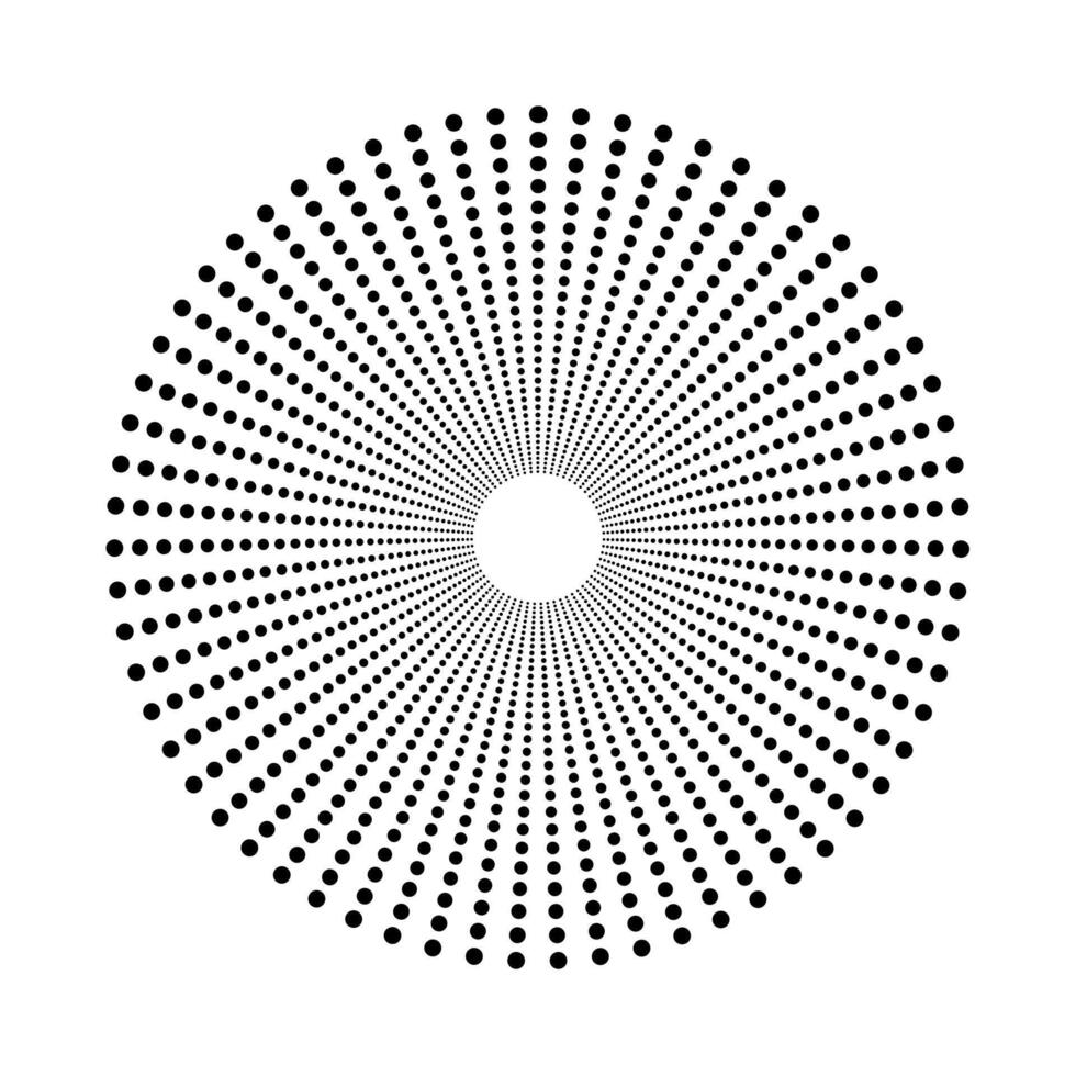 abstract pattern in the form of black dots arranged in a circle on a white background vector