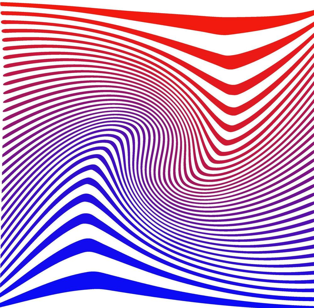 abstract pattern in the form of wavy blue and red stripes on a white background vector