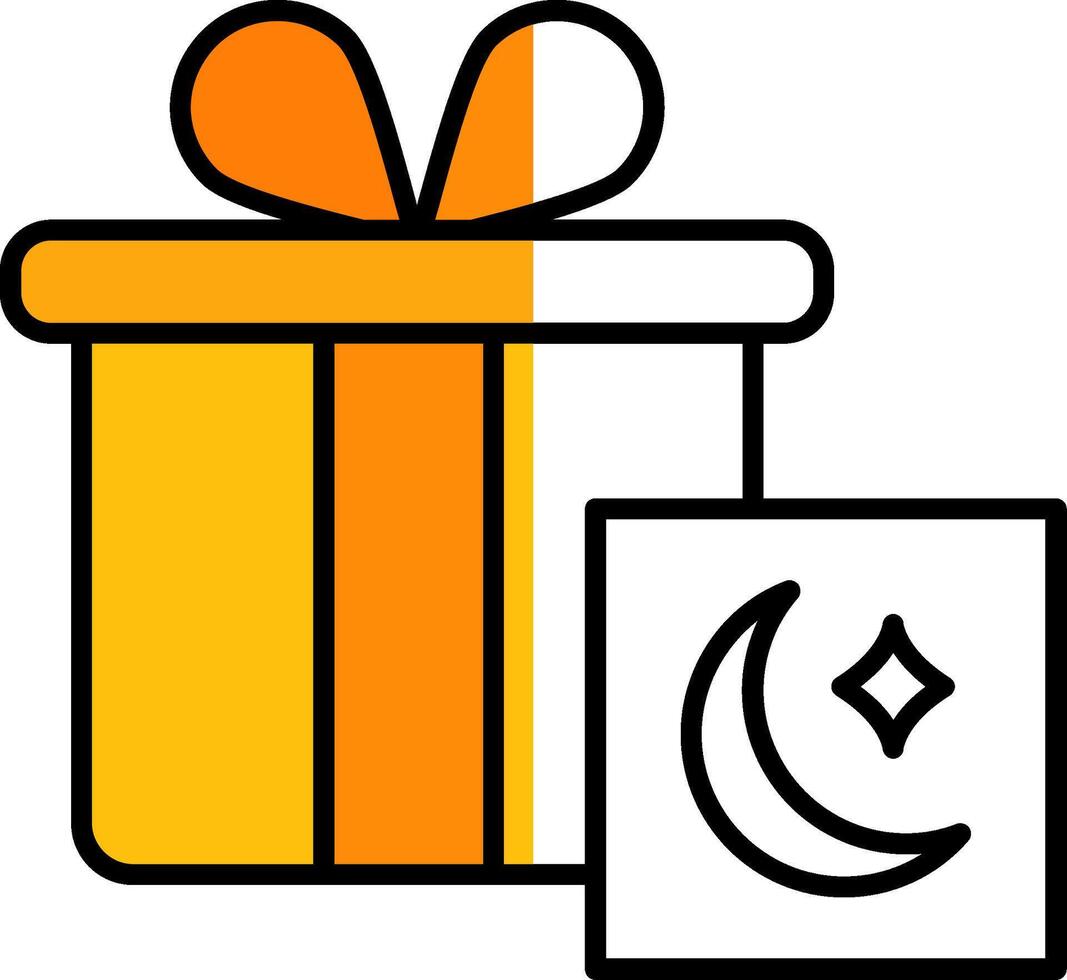 regalos lleno medio cortar icono vector