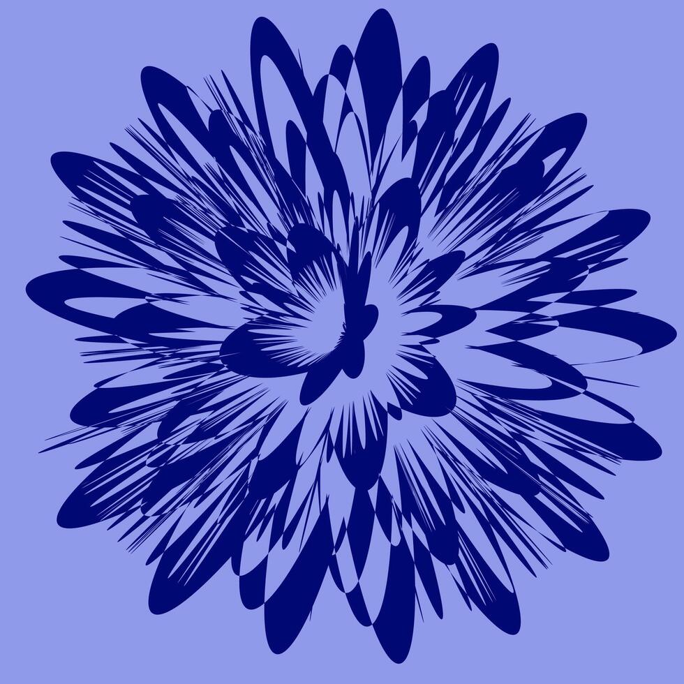 Blue abstract flower pattern vector