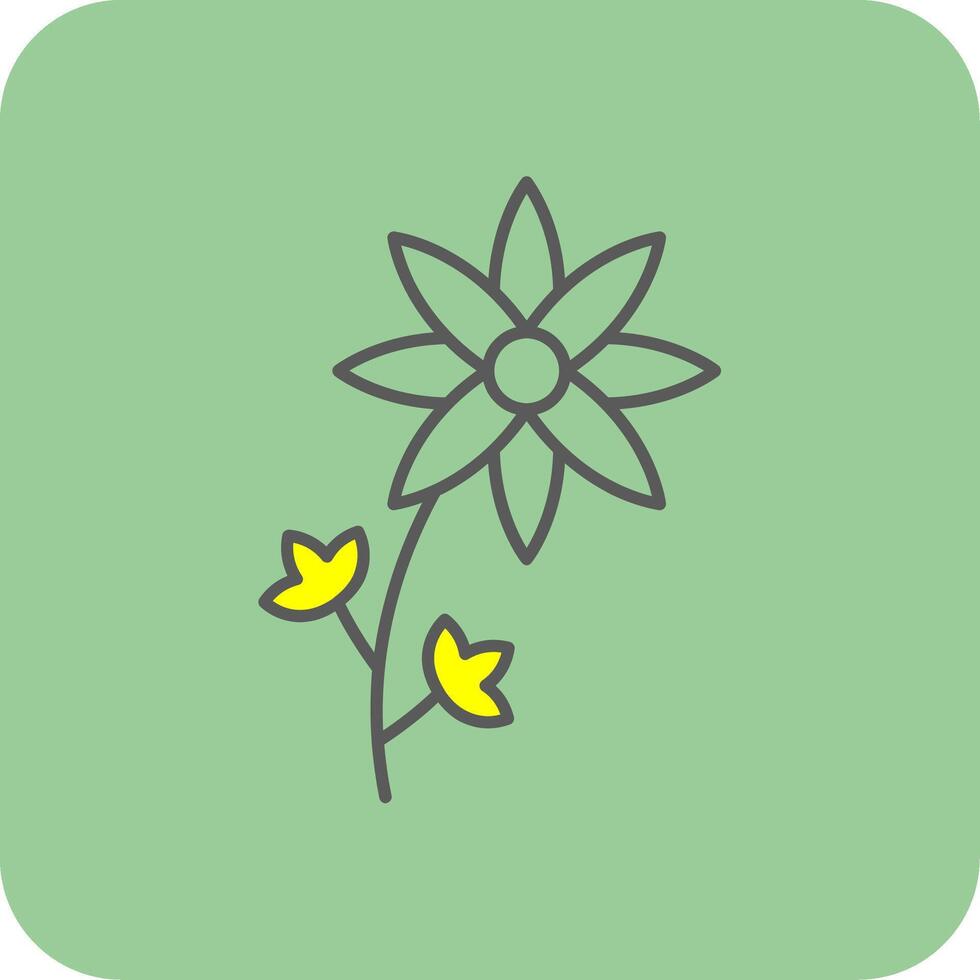 Orchidaceae Filled Yellow Icon vector