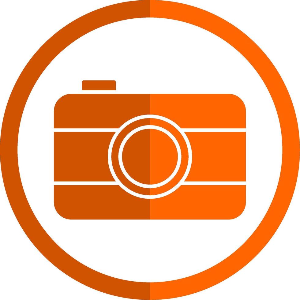 Old Came Glyph Orange Circle Icon vector