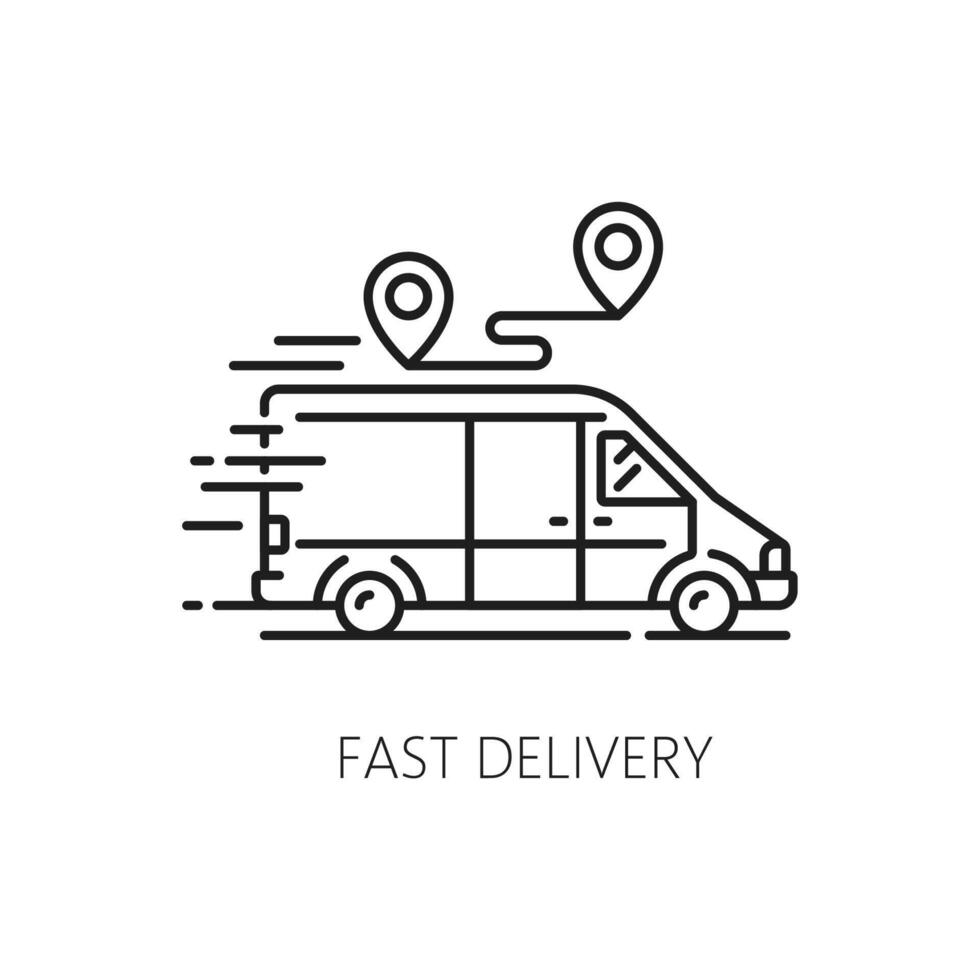 Fast delivery icon, logistics and parcel shipping vector