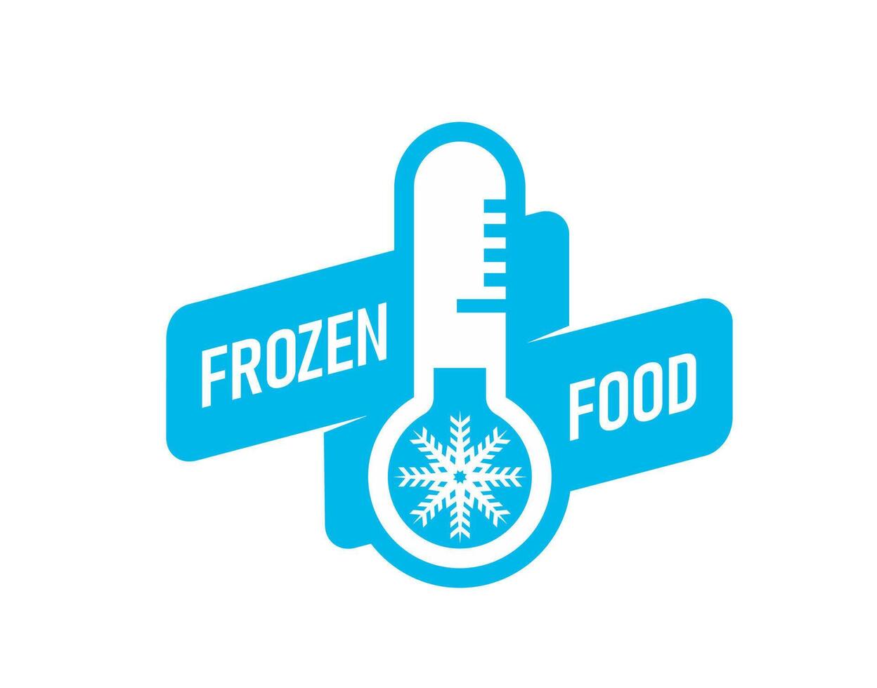 Frozen food icon, ice crystal label or badge vector