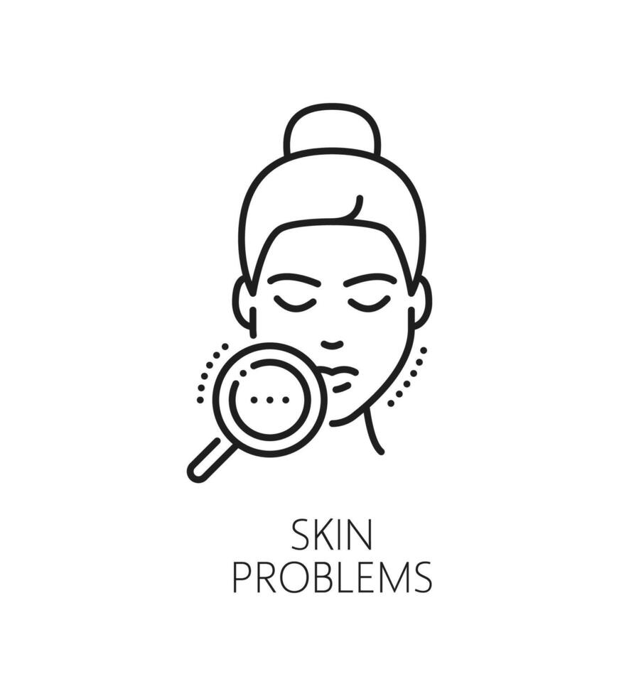 Face skin problems, mesotherapy cosmetology icon vector