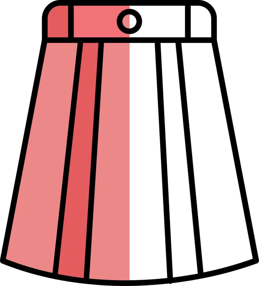 Long Skirt Filled Half Cut Icon vector