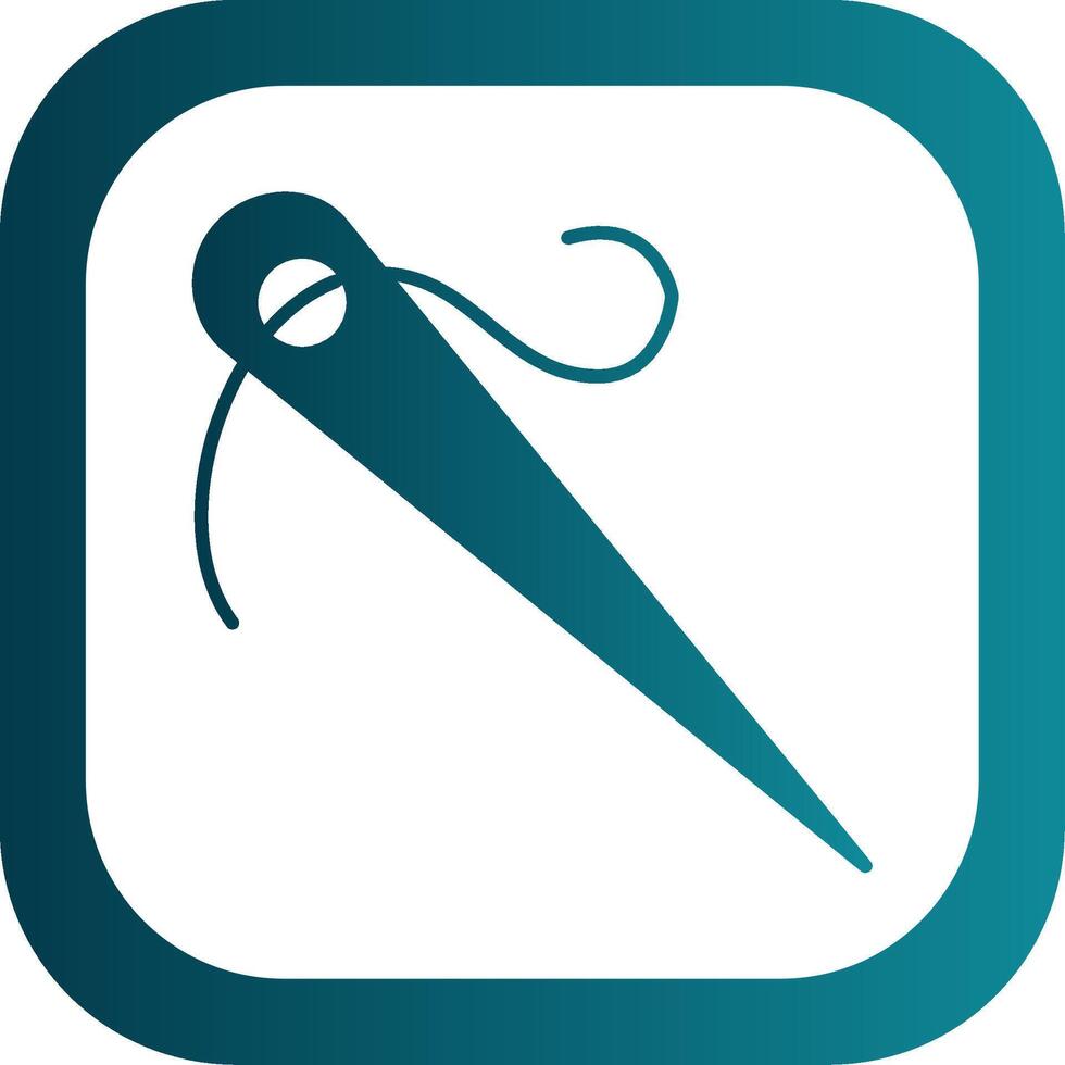 Needle Glyph Gradient Round Corner Icon vector