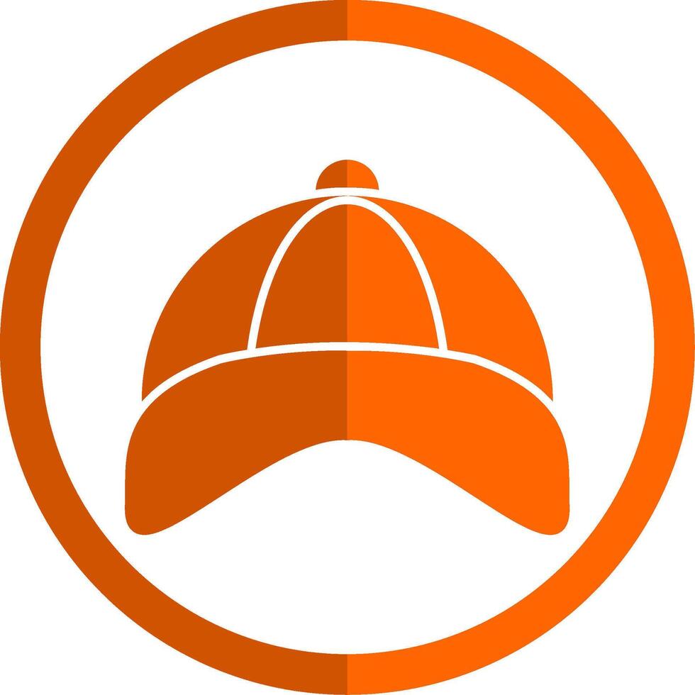 cap Glyph Orange Circle Icon vector