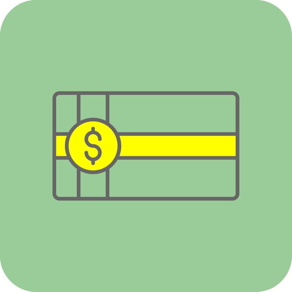 Payment Voucher Filled Yellow Icon vector