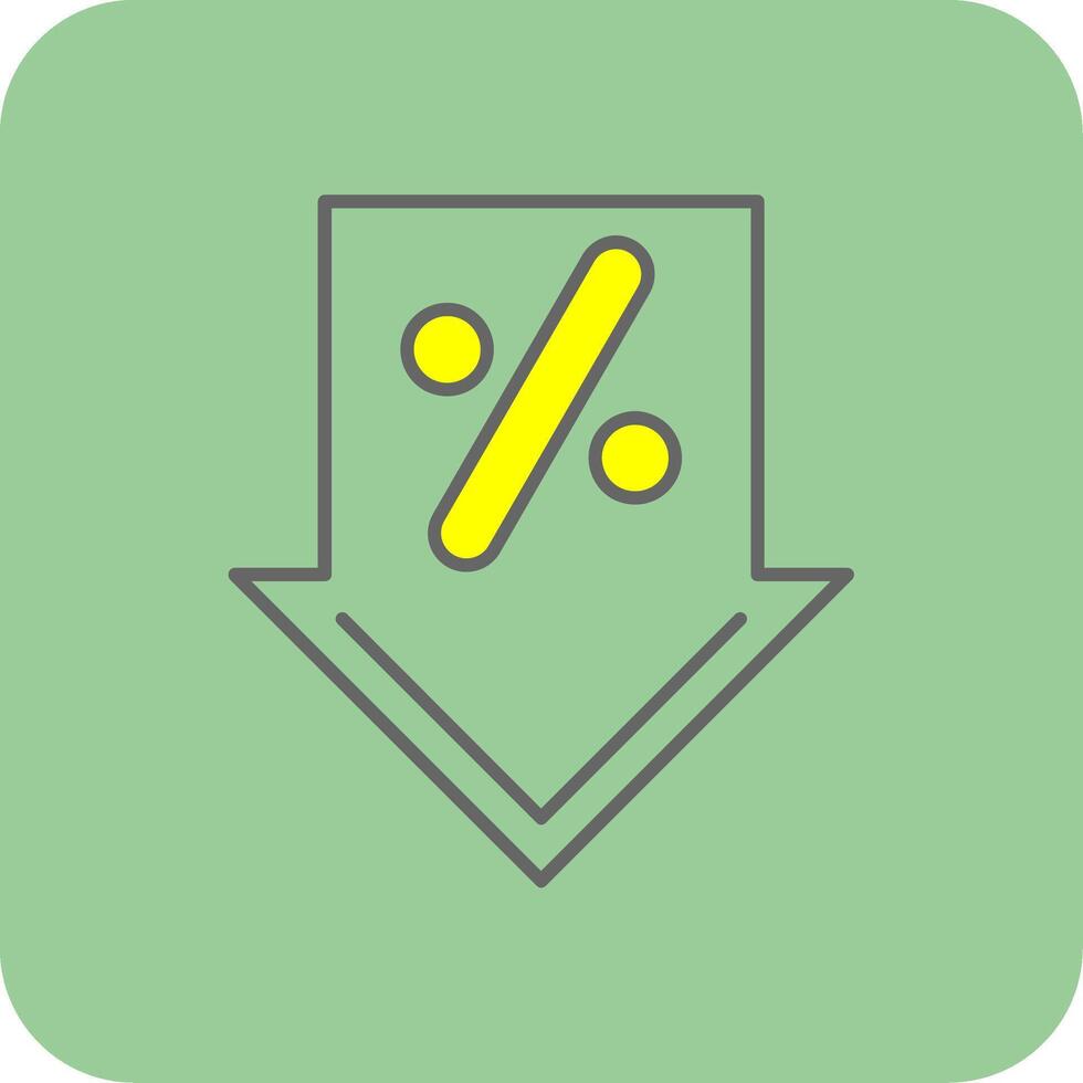 Discount Filled Yellow Icon vector