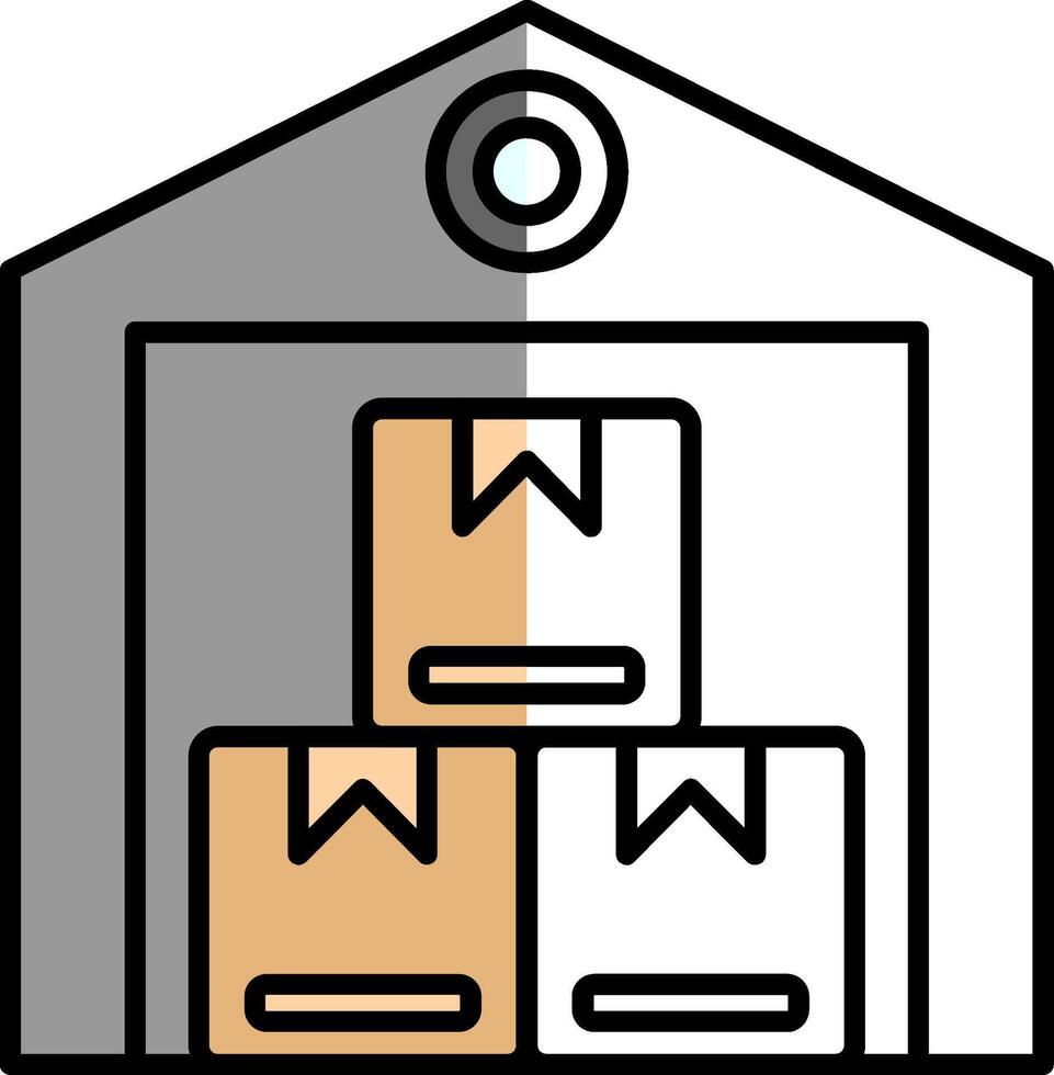 Warehouse Filled Half Cut Icon vector