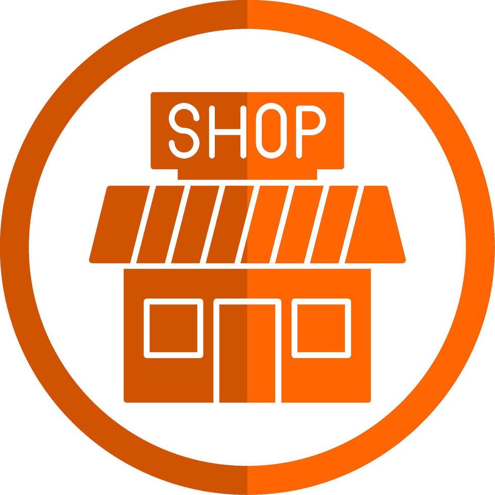 Shop Glyph Orange Circle Icon vector