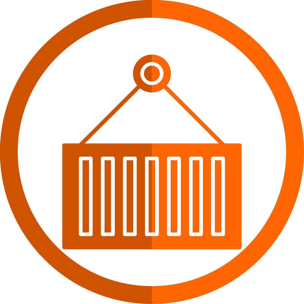 Container Glyph Orange Circle Icon vector