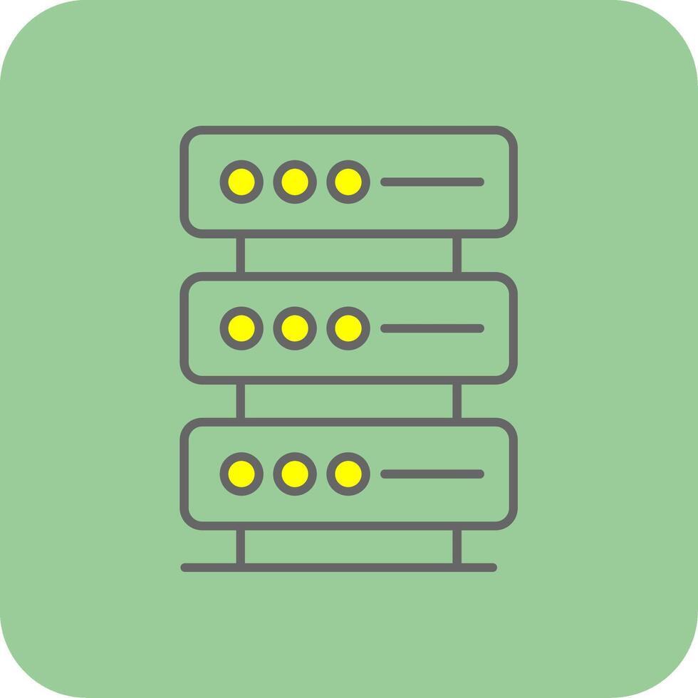 Database Filled Yellow Icon vector