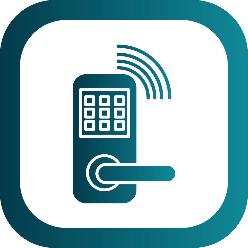 Smart Door Glyph Gradient Round Corner Icon vector