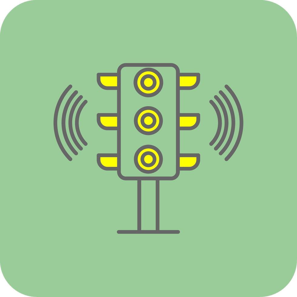 Traffic Signal Filled Yellow Icon vector