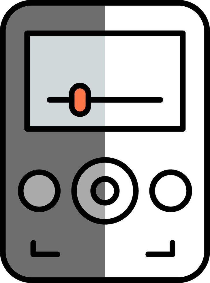 Audio Player Filled Half Cut Icon vector