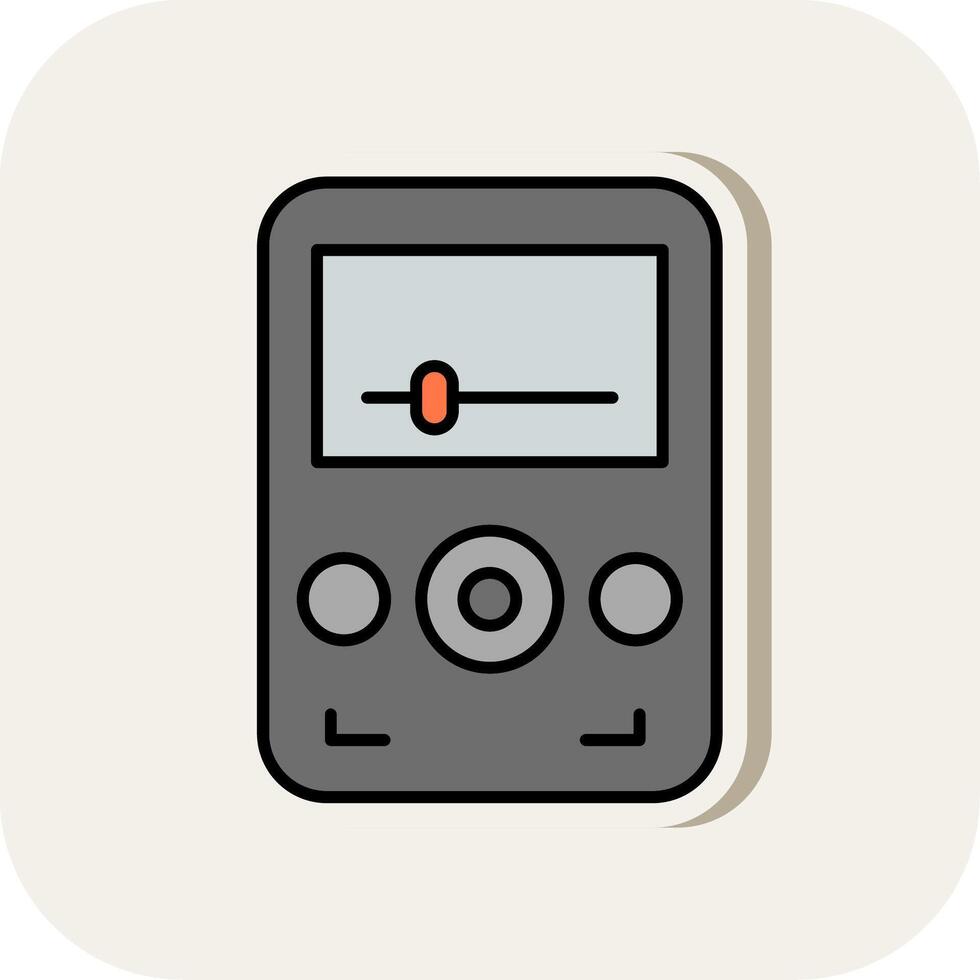 Audio Player Line Filled White Shadow Icon vector