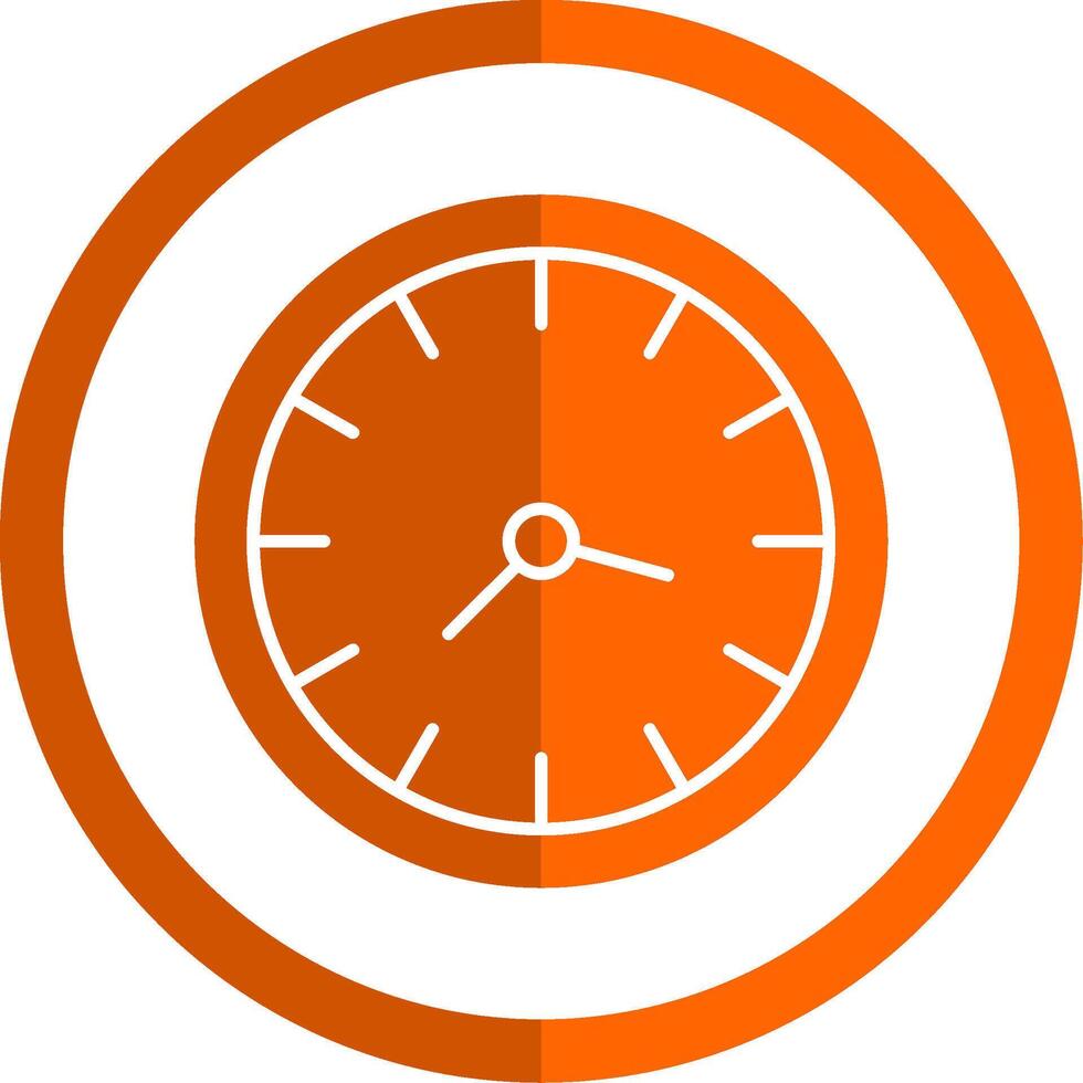 reloj glifo naranja circulo icono vector