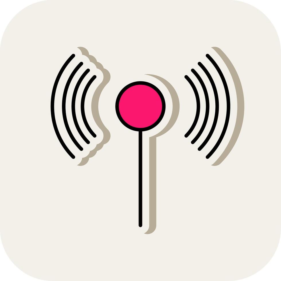 Wifi Line Filled White Shadow Icon vector