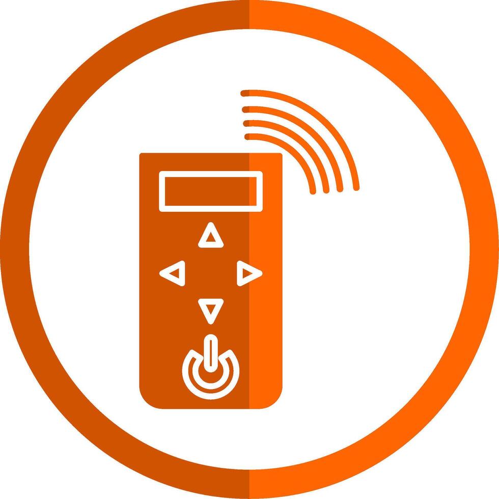 remoto controlar glifo naranja circulo icono vector
