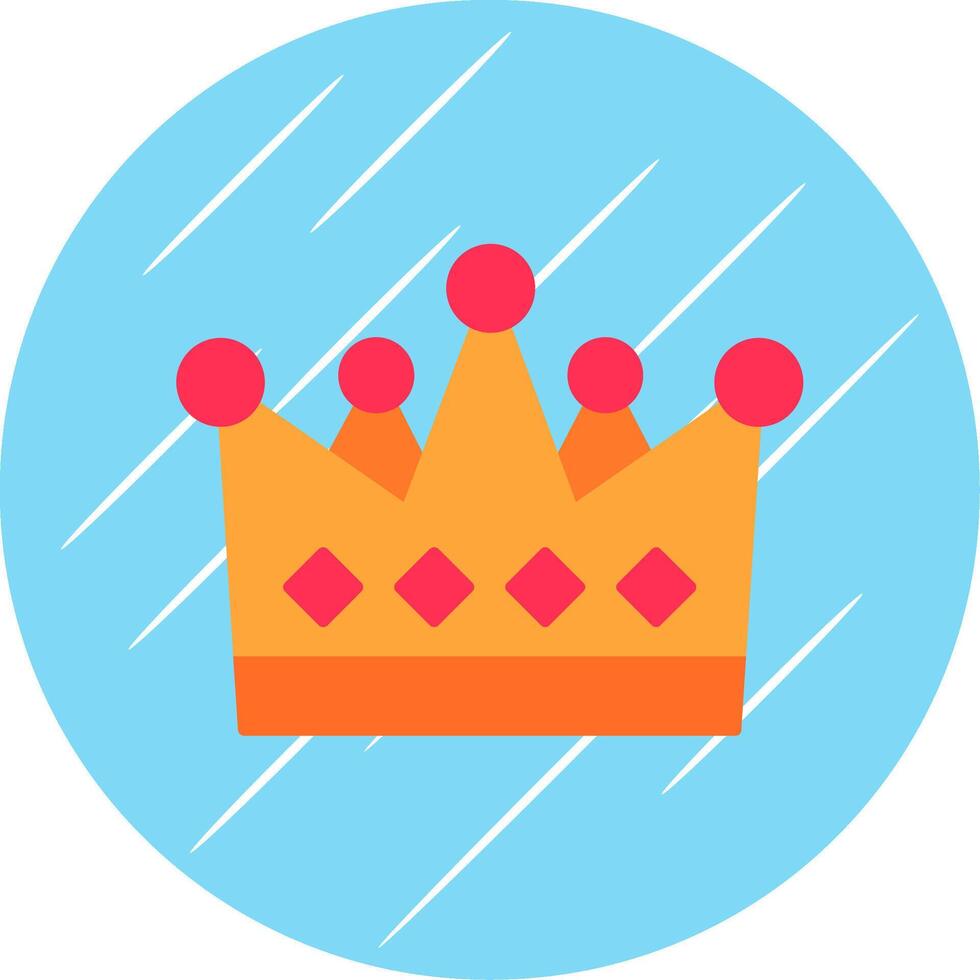 Crown Flat Blue Circle Icon vector