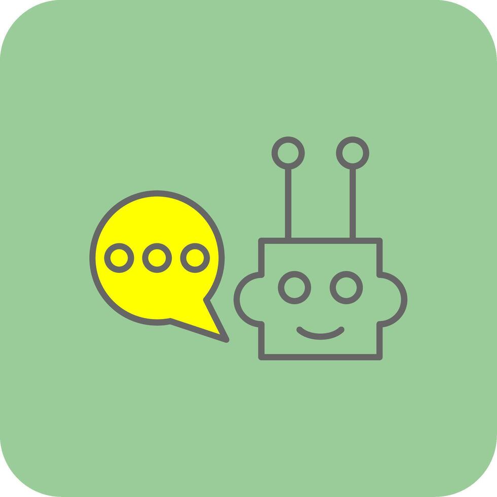 chatbot lleno amarillo icono vector