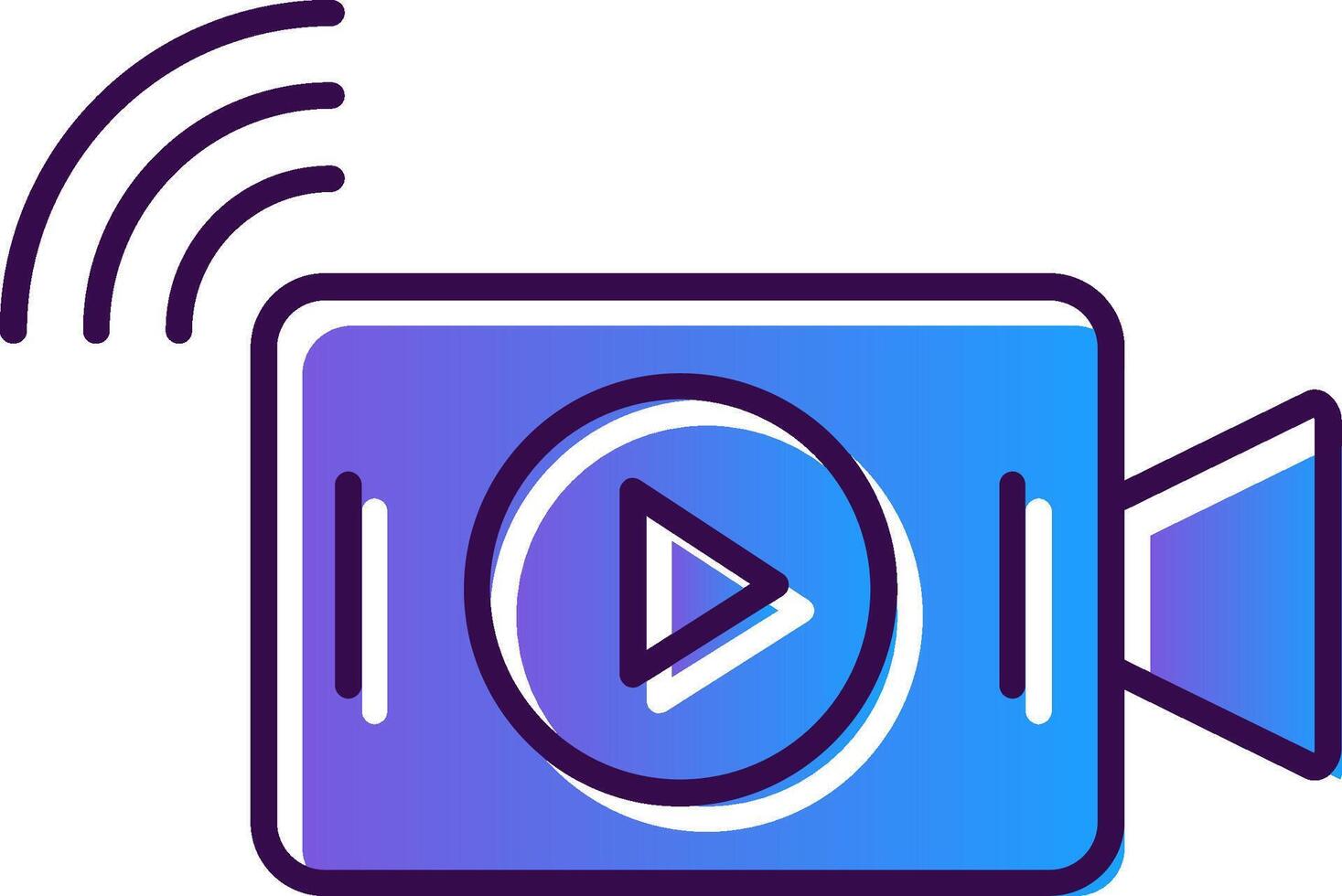 Live Stream Gradient Filled Icon vector