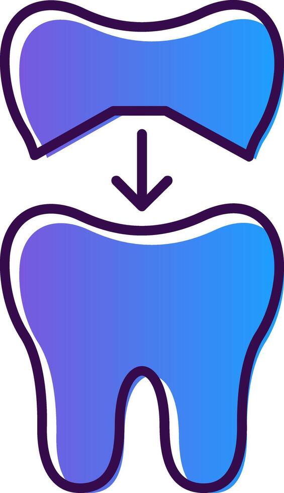 Tooth Cap Gradient Filled Icon vector