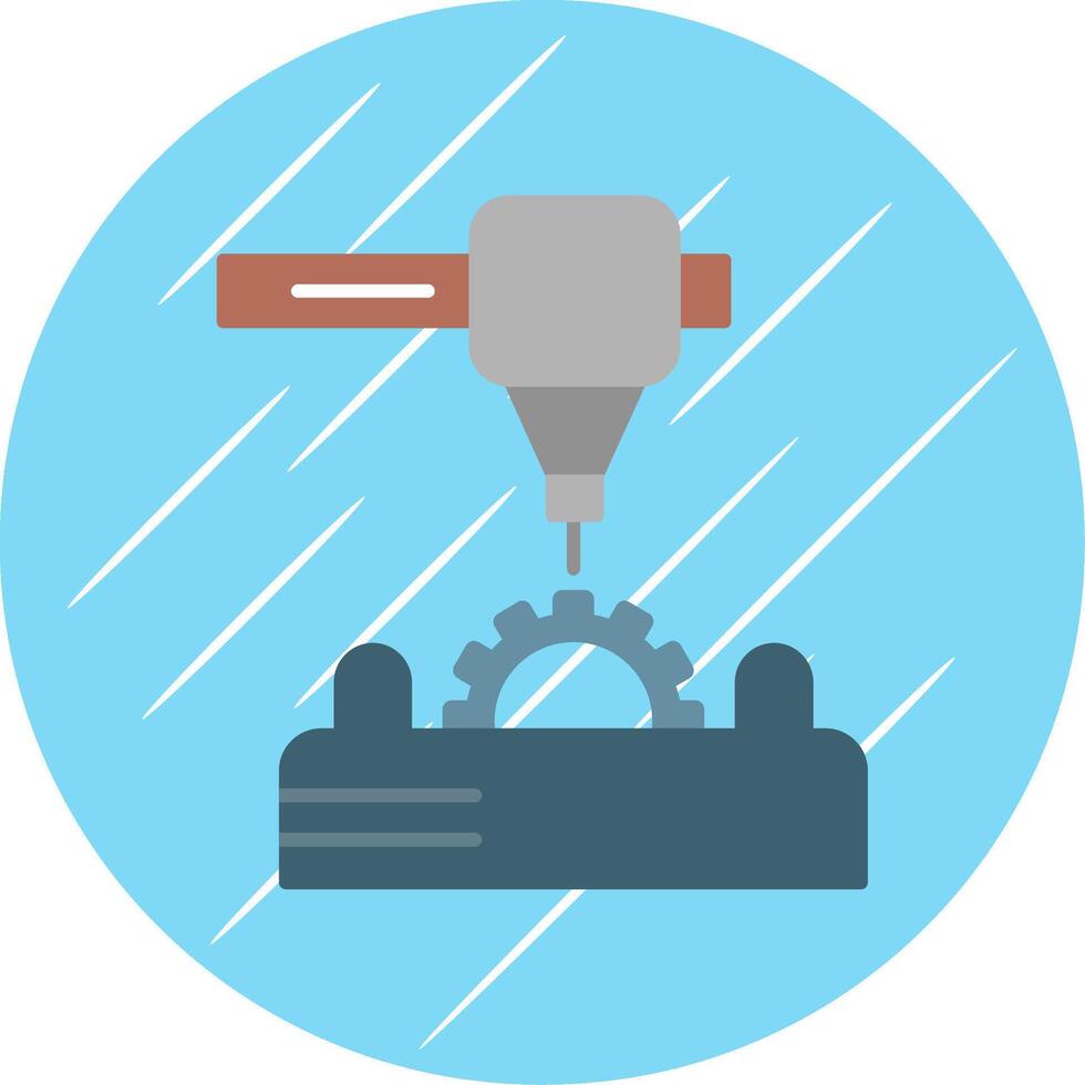 3d Printer Flat Blue Circle Icon vector