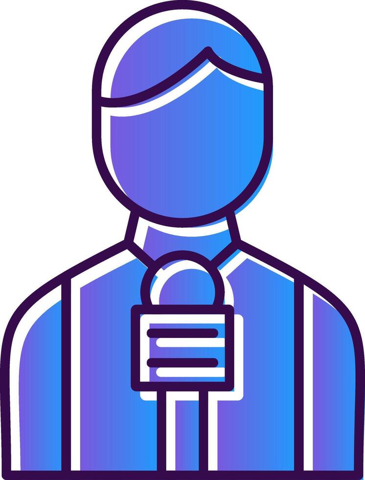 Journalist Gradient Filled Icon vector