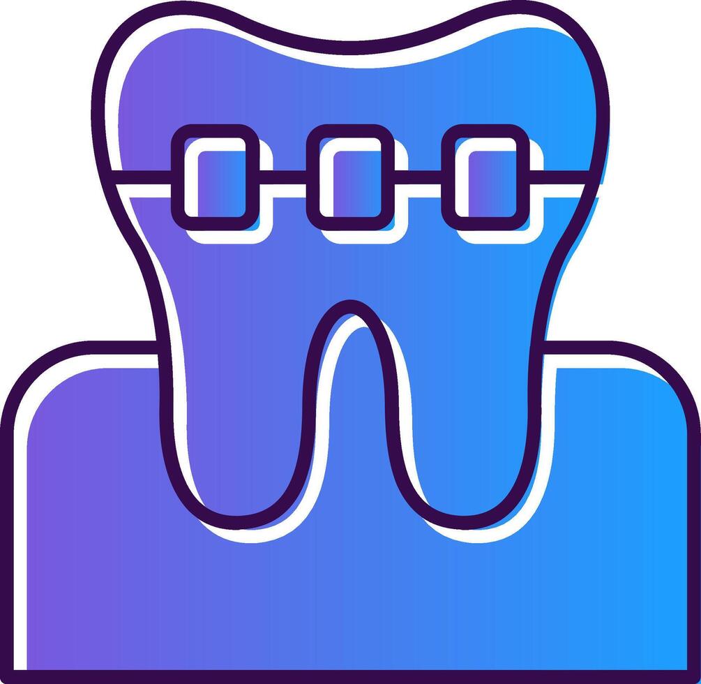 Braces Gradient Filled Icon vector