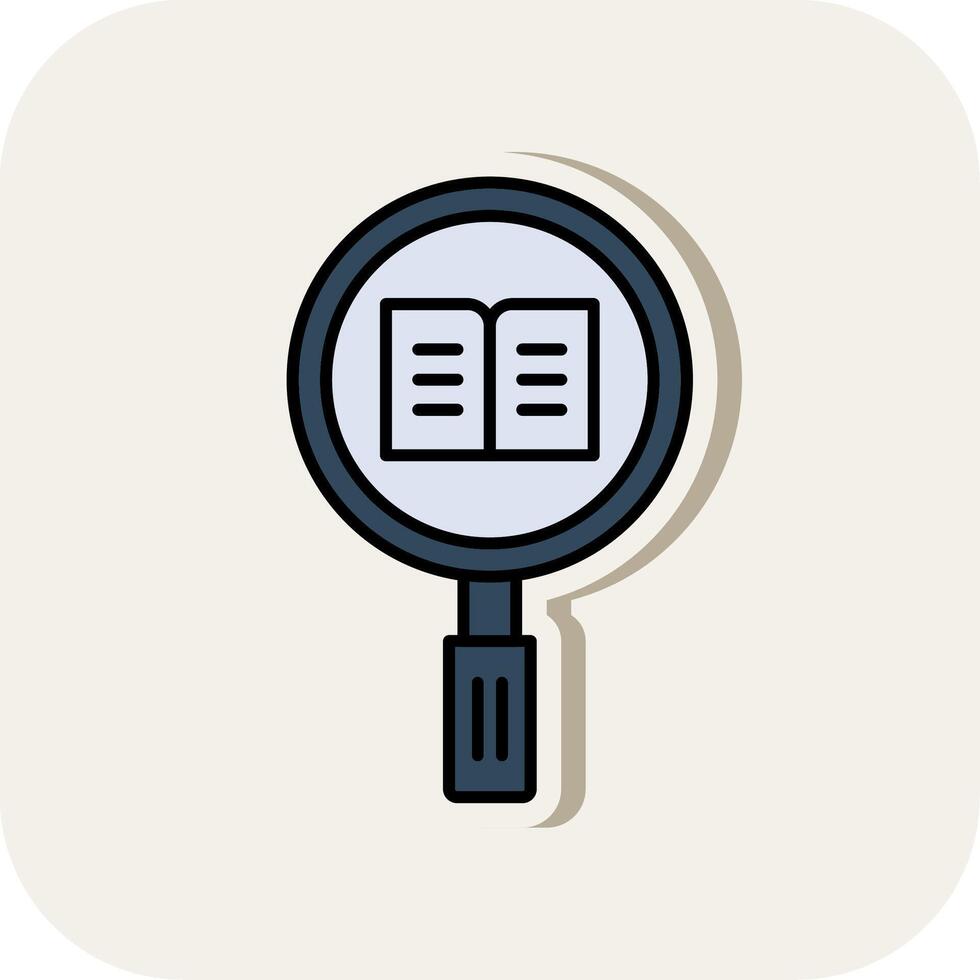 Research Line Filled White Shadow Icon vector