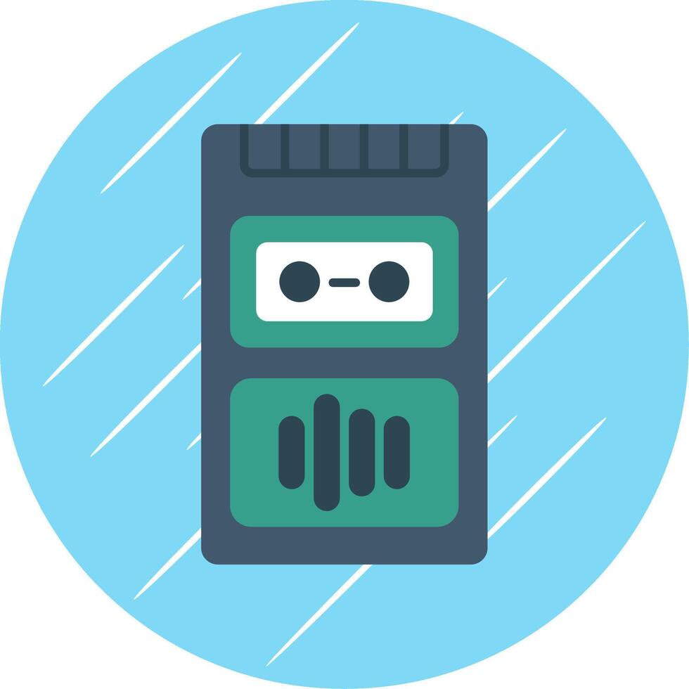Recorder Flat Blue Circle Icon vector