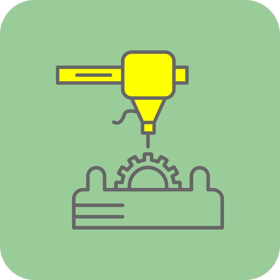 3d Printer Filled Yellow Icon vector