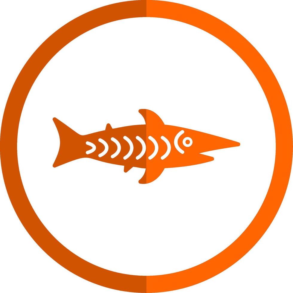 shark Glyph Orange Circle Icon vector