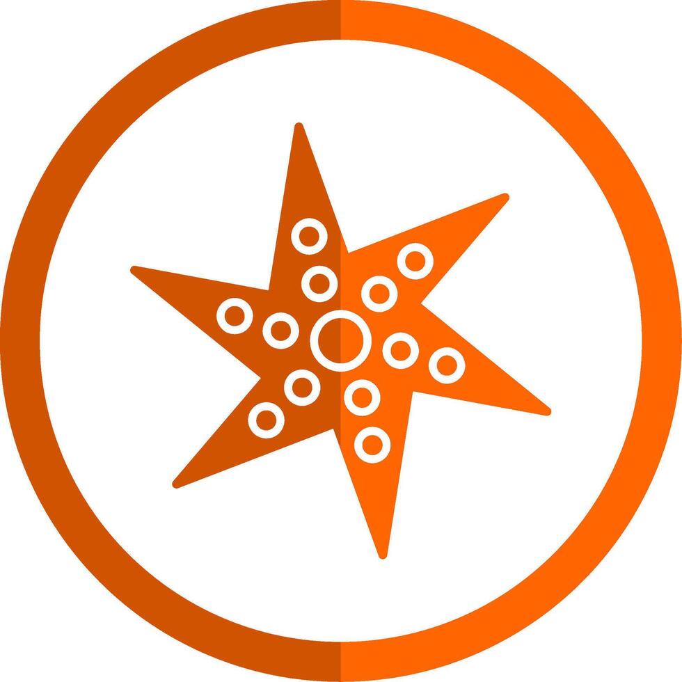 estrella de mar glifo naranja circulo icono vector