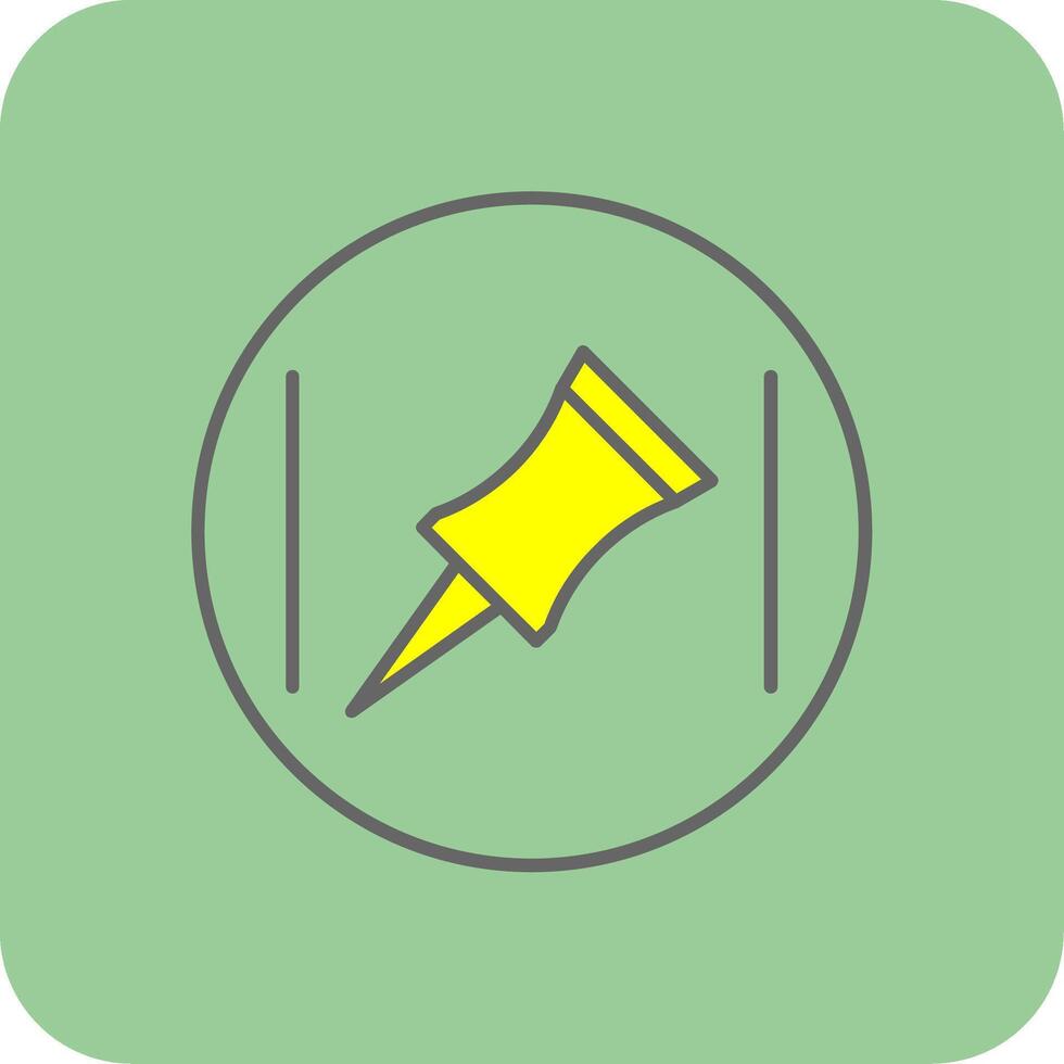 Push Pin Filled Yellow Icon vector