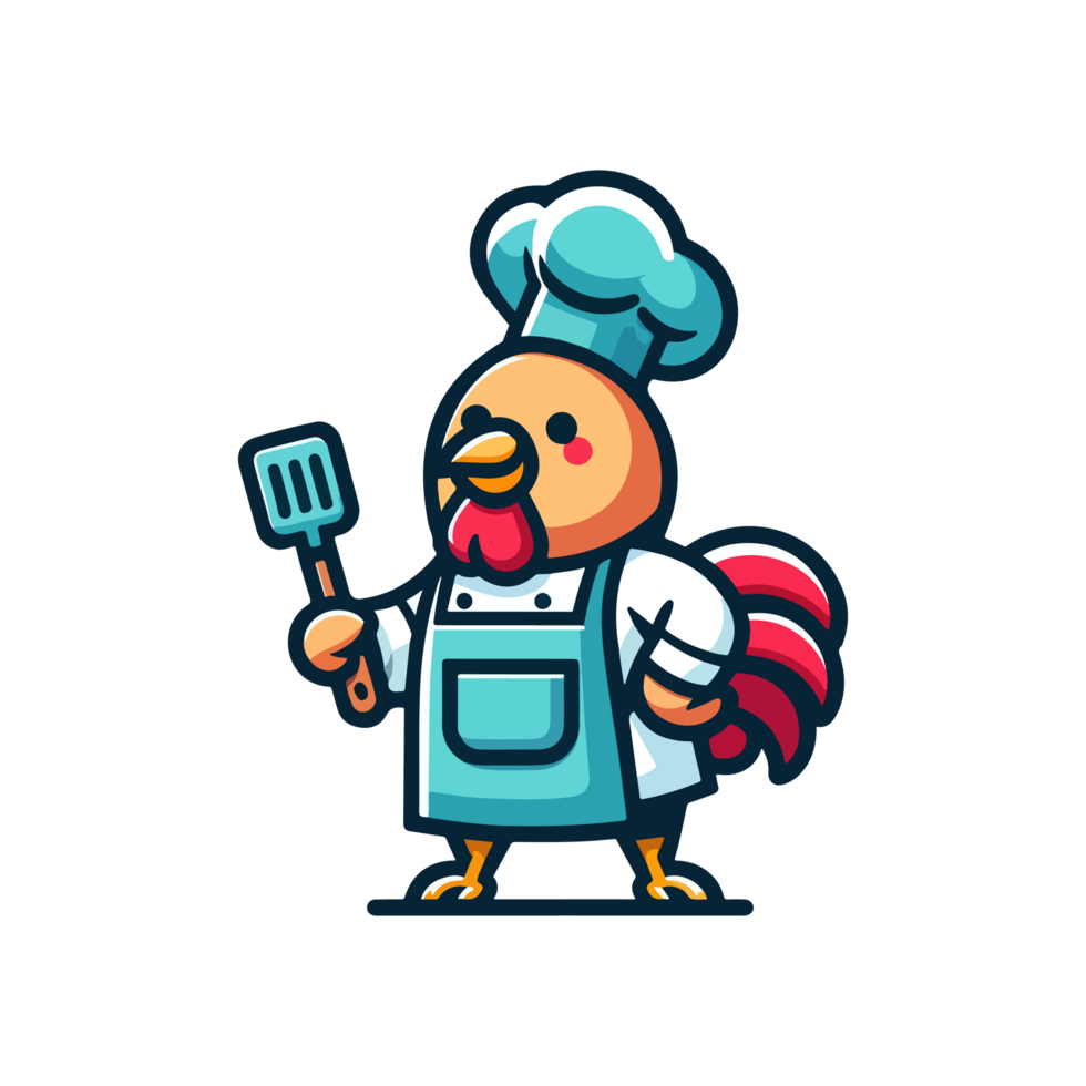 cute icon character rooster chef png