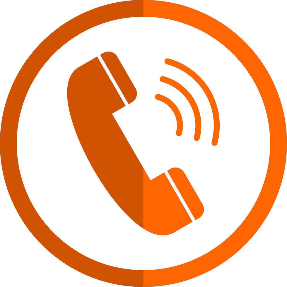 Phone Call Glyph Orange Circle Icon vector