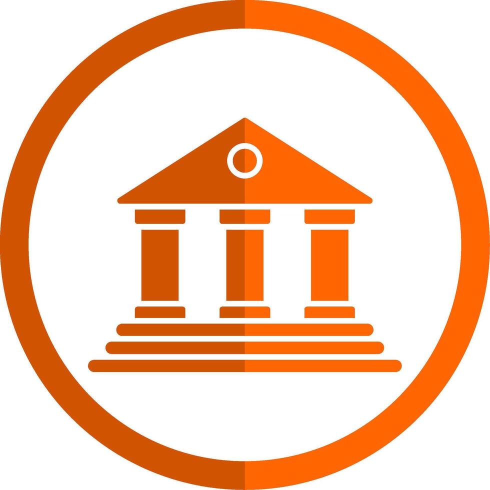 Bank Glyph Orange Circle Icon vector