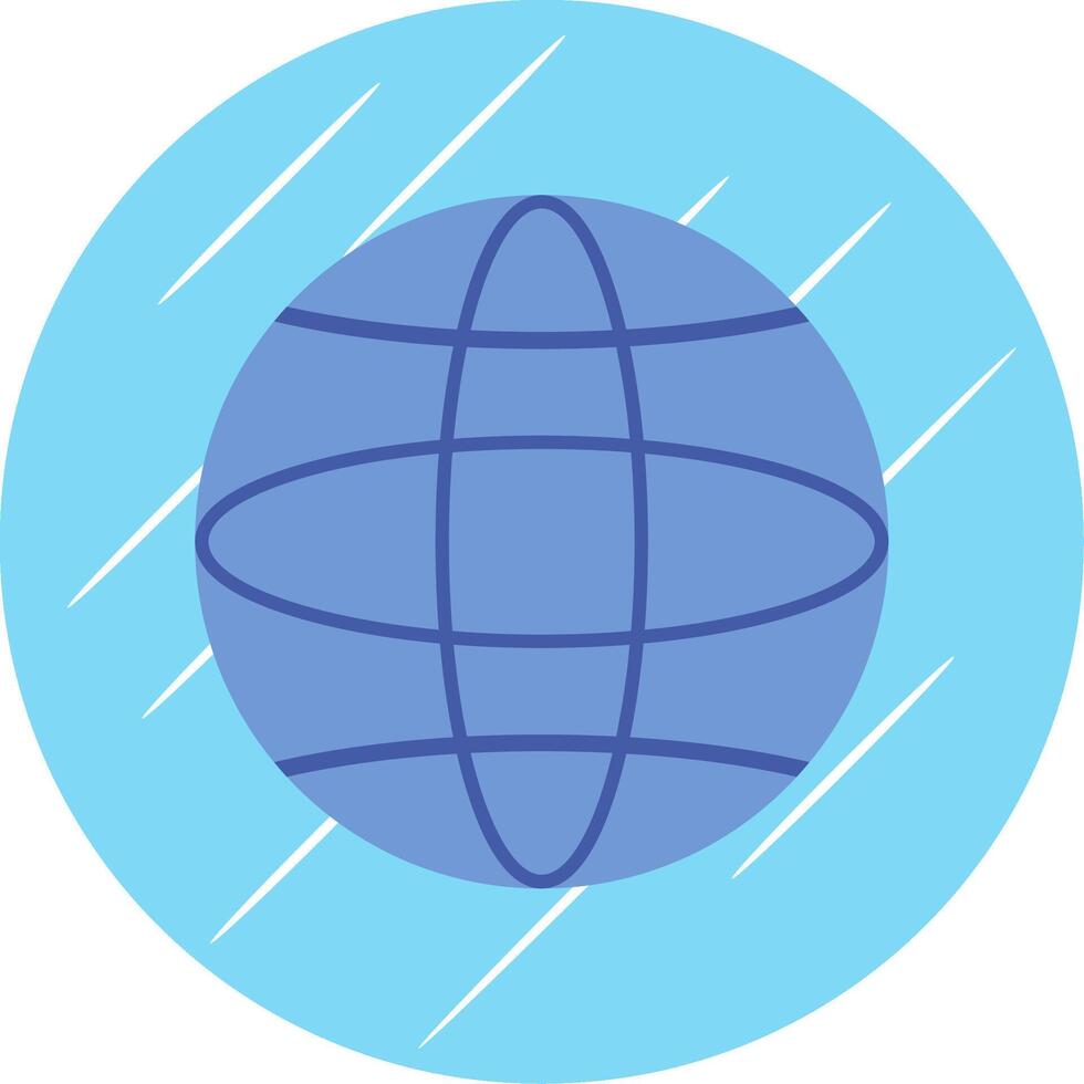 global plano azul circulo icono vector