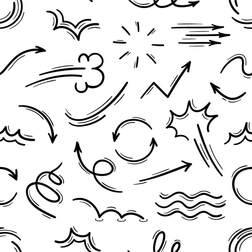Movement and motion lines seamless pattern vector
