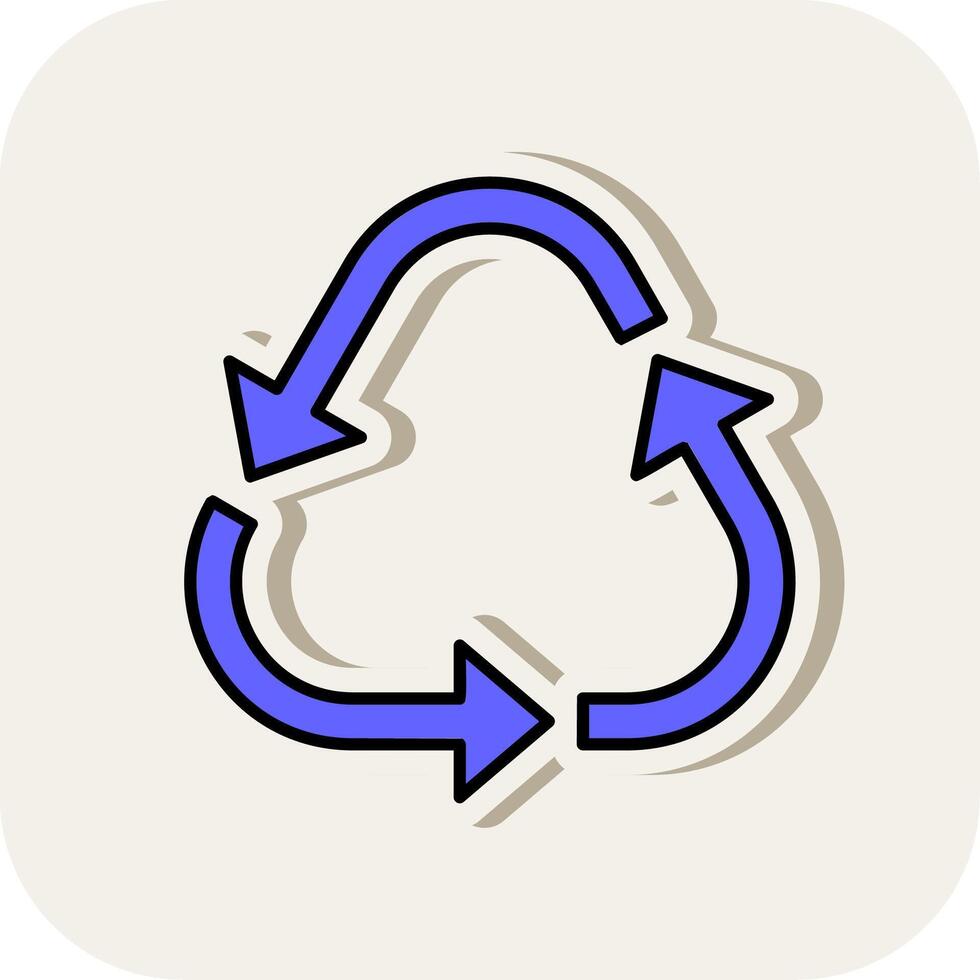 Recycle Line Filled White Shadow Icon vector