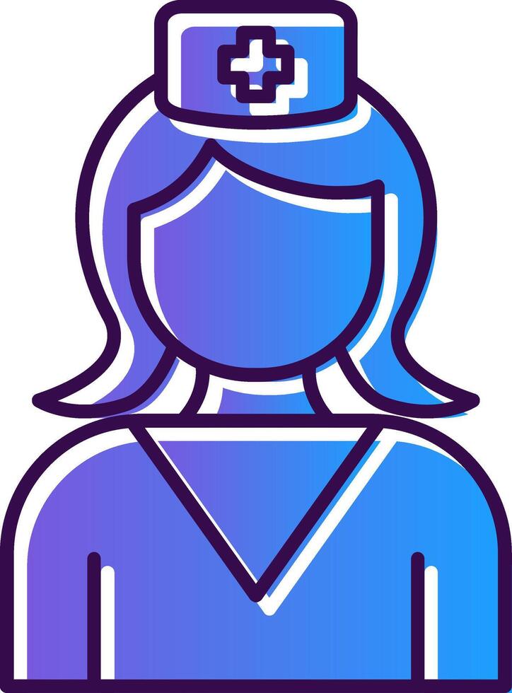 Nurse Gradient Filled Icon vector