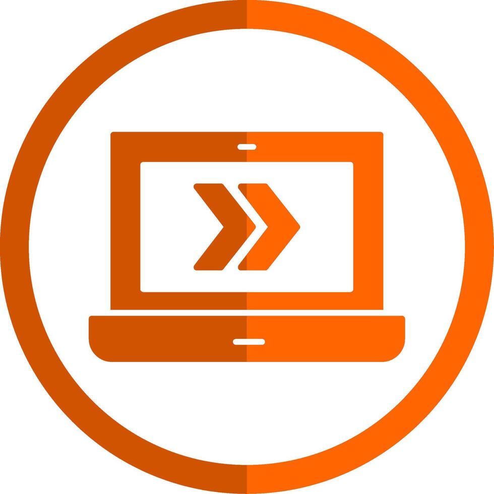 Fast Forward Glyph Orange Circle Icon vector