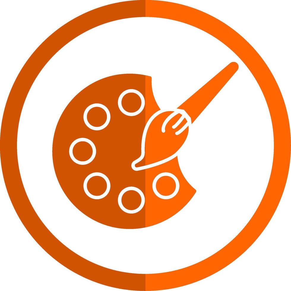 acuarela glifo naranja circulo icono vector